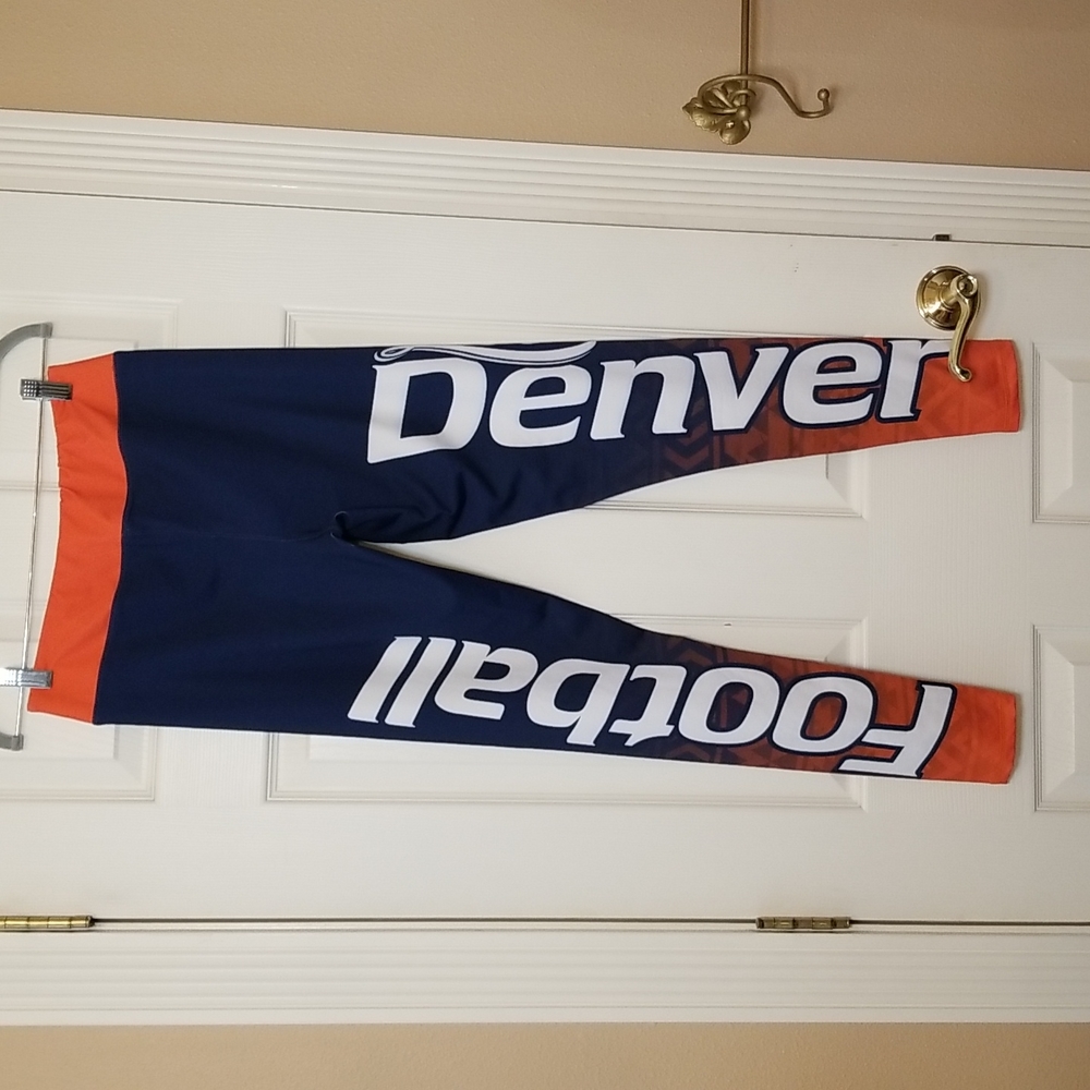 Denver Navy and Orange Football Leggings